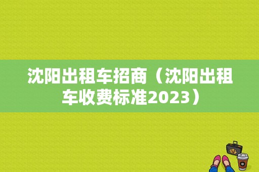 沈阳出租车招商（沈阳出租车收费标准2023）