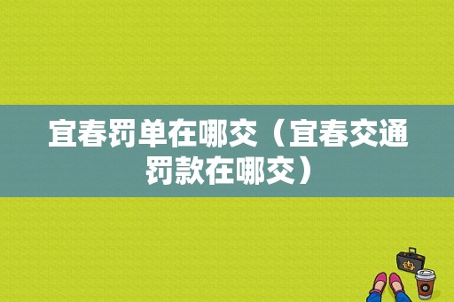 宜春罚单在哪交（宜春交通罚款在哪交）