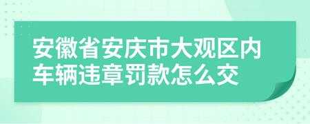 安庆城关罚单在哪里交罚款（安庆违章扣分在哪处理）