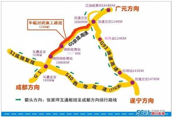 广元到江油高速路路口图（广元到江油不走高速路线）